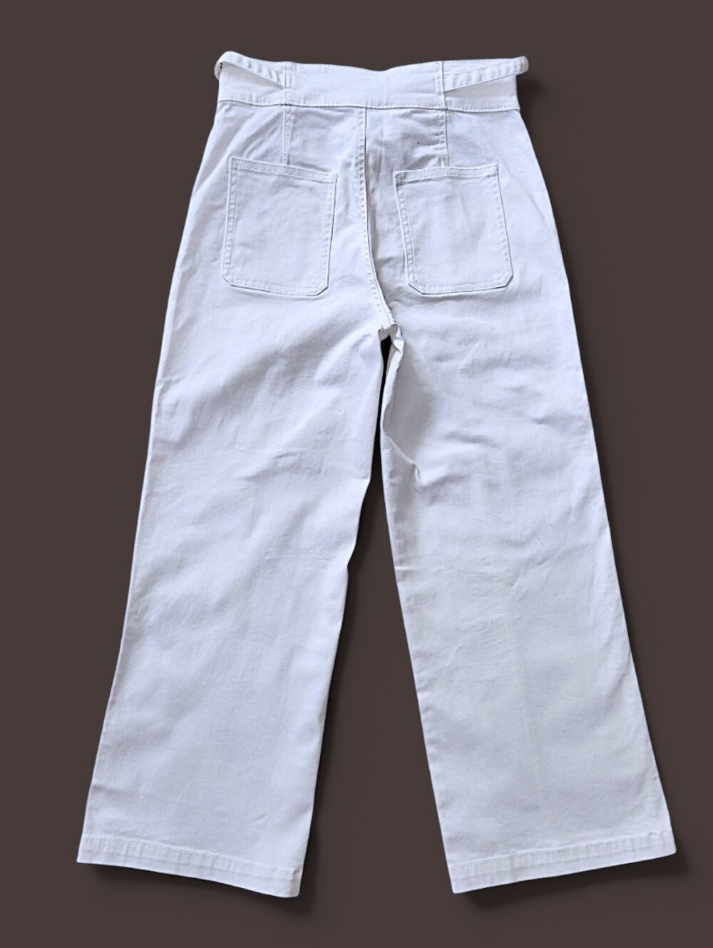 HUDSON Women's Wide-Leg Belt Mid-Rise White Jeans Size 10/30 (Medium)Trendy Pant - Picture 5 of 13